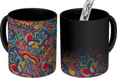 Magische Mok - Foto op Warmte Mokken - Koffiemok - Boho - Patronen - Abstract - Flora - Magic Mok - Beker - 350 ML - Theemok