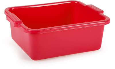 Plasticforte afwas en schoonmaak Teil - Rechthoek model - kunststof - 11 liter - 40 x 30 x 14 cm - rood- spoelbak