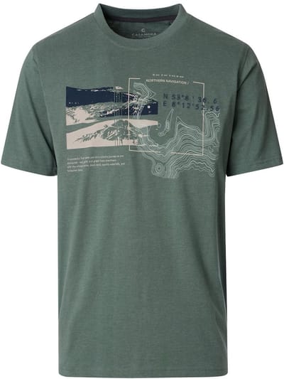 CASAMODA T-shirt Met Print 126340001-345 Groen - XXL