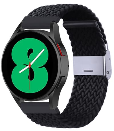 By Qubix - Braided nylon bandje - Zwart - Geschikt voor Xiaomi Redmi Watch 5 Active / Redmi Watch 5 Lite