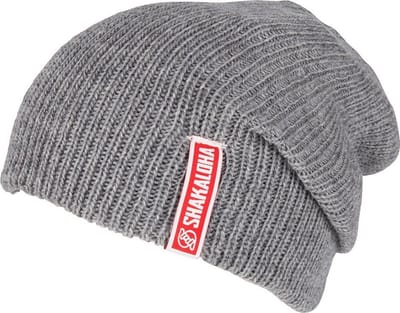 Shakaloha Gebreide Wollen Muts Heren & Dames Beanie Hat van merino wol zonder voering - Barista Beanie MrnRv Grey Unisex - One Size Wintermuts