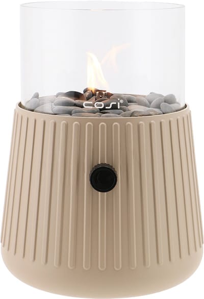 Cosiscoop Bowie Sandy Beige Gaslantaarn - Unieke sfeermaker - Voor binnen en buiten - Brand 5 tot 6 uur op een gascartouche
