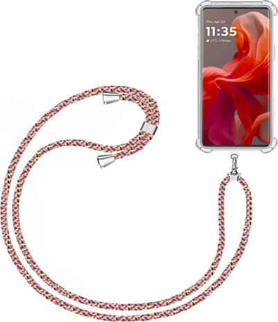Telefoonkoord + Hoesje Geschikt voor Motorola Moto G85 - Lengte Verstelbaar - Telefoonketting - Shock Proof Case - Meerkleurig