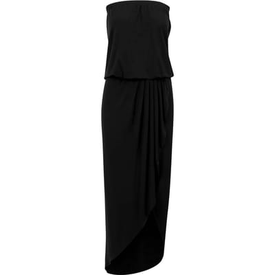Urban Classics Maxi-jurk - Ladies Viscose Bandeau Dress - XS tot S - voor Vrouwen - zwart