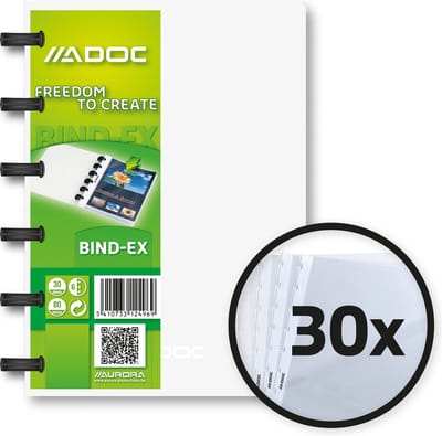 Adoc Bind-Ex Mapje/Presentatiealbum met 30 insteekhoesjes, A6, 10 stuks