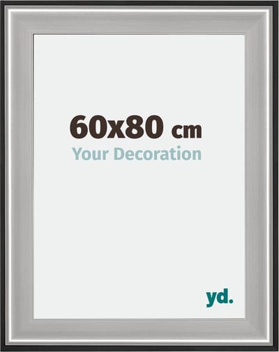 Your Decoration - Fotolijst 60x80 cm - Hout - Zwart Zilver Gepolijst - Birmingham