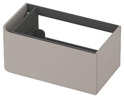 INK - Links Afgeronde Onderkast Gelakt 1 Lade Softclose Tbv Grepen - 800x450x350 Mm - Mat Kasjmier Grijs