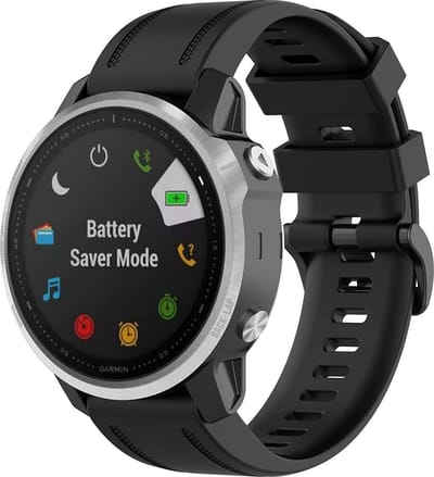 Siliconen sport bandje geschikt voor Garmin Fenix 9 (43mm) / 9 Pro (43mm) 8 - 43mm / Fenix 7s (Pro - Solar - Sapphire Solar) / Fenix 6s (Pro - Sapphire) / Fenix 5s (Plus - Sapphire) / Epix Pro (Gen 2) 42mm / Instinct 2s - E - Zwart