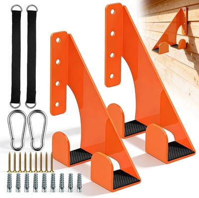 Robuuste wandtoolhouders van koolstofstaal met wandbeugels en versterkte ophangriem voor zware objecten, ideaal voor garage, tuin en werkplaats