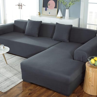Housses de canapé de couleur unie pour salon housse de canapé élastique housse de canapé extensible canapé en forme de L besoin d'acheter 2 pièces housses 2seat 145-185cm