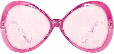 Folat - Feestbril - Roze met Wit Kant/ stk