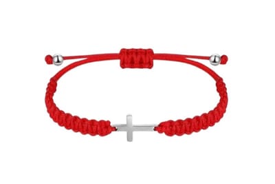Kruis armband - Jezus - Christelijk - bijbel - touw rood