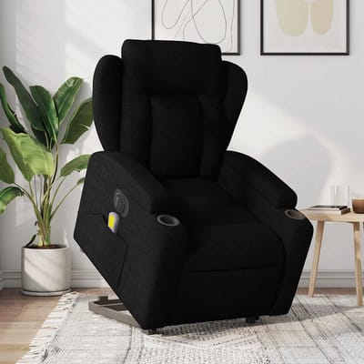 vidaXL - Sta-op-massagestoel - elektrisch - verstelbaar - stof - zwart