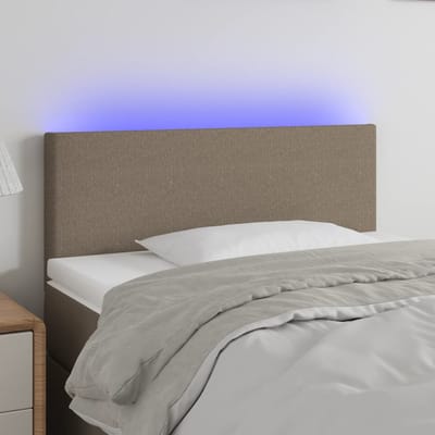 vidaXL - Hoofdbord - LED - 90x5x78/88 - cm - stof - taupe