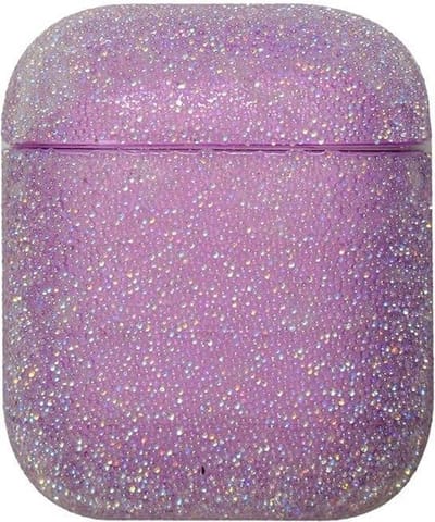 AirPods Hoesje | AirPods Case | Paars met Glitter Diamantjes (Zirkonia)