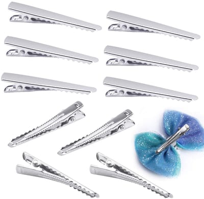 100 stuks krokodil clips haar, zilver alligator clips met tanden, antislip metalen haarspeldje voor vrouwen meisjes kappers, doe-het-zelf haarstrikken maken