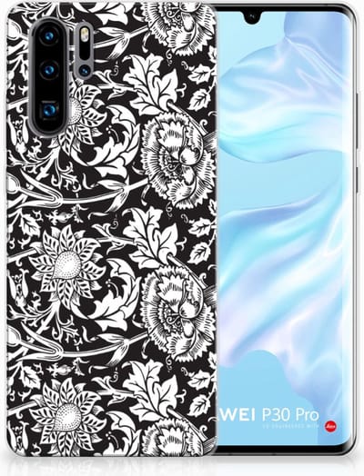 Huawei P30 Pro TPU Case Black Flowers