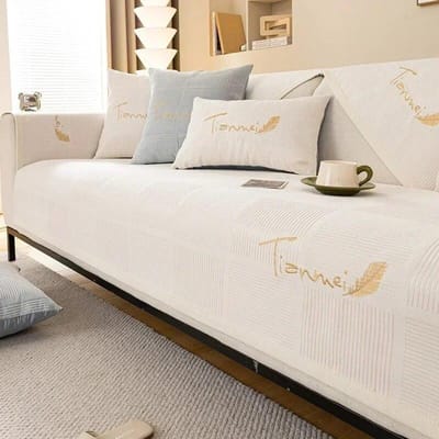 Vier Seizoenen Universele Verdikte Chenille Bankhoes Bankkussen Effen Kleur Antislip Bankmat voor Woonkamer L-vormige Bankkussen 70x70cm 1pc