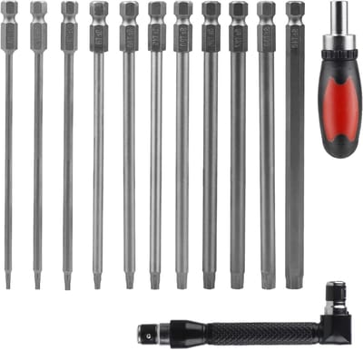 Complete Torx Schroevendraaierset met 10 verschillende maten T6 tot T40, S2 staal, ideaal voor precisiewerk en klussen in huis