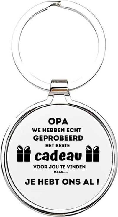Akyol - opa we hebben echt geprobeerd om het beste cadeau voor je te vinden maar je hebt ons al Sleutelhanger - Opa - de liefste opa - opa sleutelhanger - grootvader sleutelhanger - sleutelhanger voor opa - familie sleutelhanger - 4 x 7,5 CM
