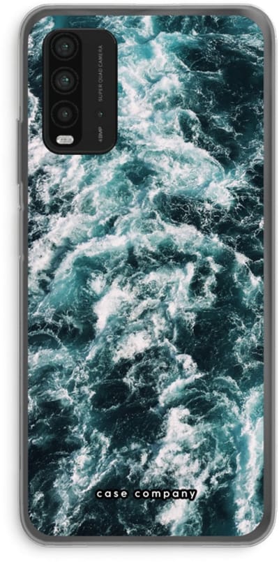 Case Company® - Hoesje geschikt voor Xiaomi Redmi 9T hoesje - Zee golf - Soft Cover Telefoonhoesje - Bescherming aan alle Kanten en Schermrand