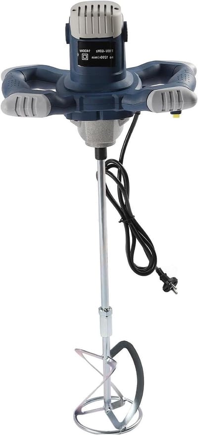Roerwerk Mortelmenger - Betonmixer Verfmortelmixer - Materiaalmengen - 6 Instelbare Snelheden - 1400 W - Blauw