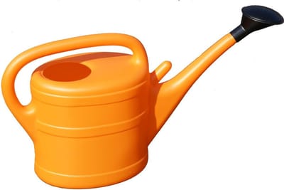 Geli Gieter - oranje - kunststof - met broeskop - 10 liter - tuin/tuinier benodigdheden