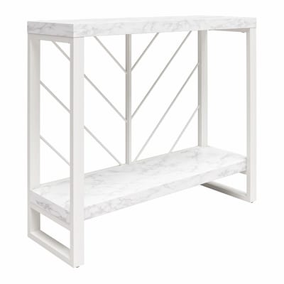 Brielle-Console Tafel met 1 Legplank in Marbel look Wit