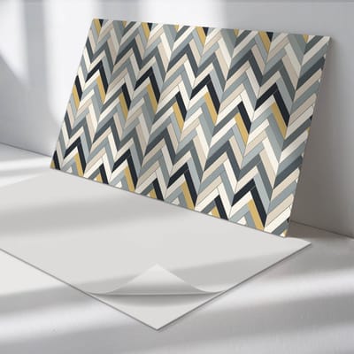 Wallfluent Vinyl Wandpaneel - Visgraatpatroon Wandpaneel PVC - 100 cm x 50 cm - Grijs Vinyl Wandpaneel - Set van 1 - Rechthoekig Wandbekleding Vinyl - Texturen Wandpaneel - Zelfklevend Wandpaneel - Wandpaneel Keuken en Badkamer