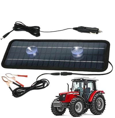 Zonne Batterij Oplader - Trickle Charger - Batterij Onderhoud - Monokristallijn Paneel - 20 Watt - Zwart