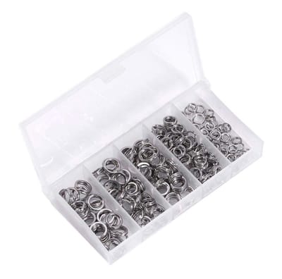 Dailygoods- Splitringen Roestvrij staal - Dubbele Lus - Opbergdoos - Visringen - Kunstaas - Schokbestendig oppervlak