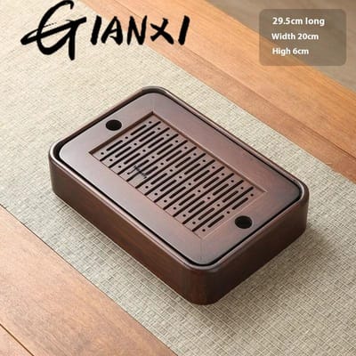 Plateau à thé, petit plateau à thé à piles sèches, type à vidange, accessoires pour service à thé Kung Fu, table à thé, plateau à eau, design séparé gray