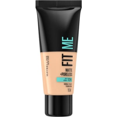 Maybelline New York - Fit Me Matte + Poreless Foundation - 104 Soft Ivory - Medium Dekkende Foundation met Matte Finish voor de Normale tot Vette Huid - 30 ml