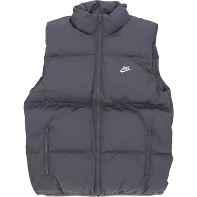Club Puffer Vest Mouwloos donsjack voor heren, ijzergrijs/wit