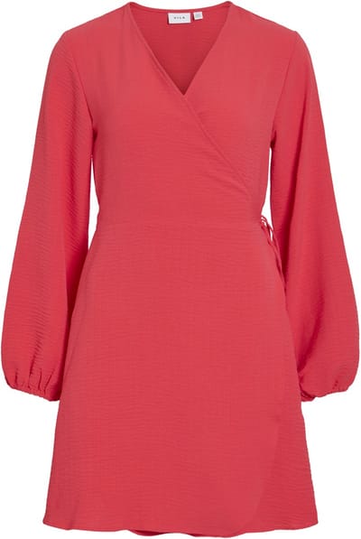 Vila Jurk Vilovie L/s Wrap Dress 14120335 Hibiscus Dames Maat - 34