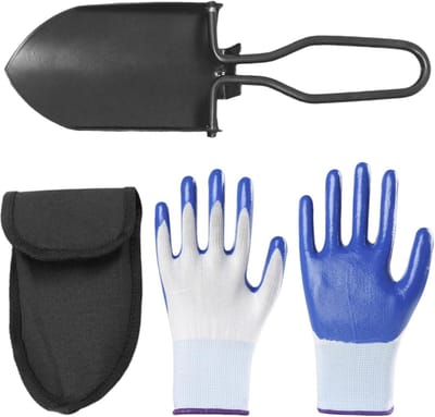 Tuinschop met opbergtas - multifunctionele opvouwbare schep - tuinhandschoenen - ideaal voor wieden - ShopVlot