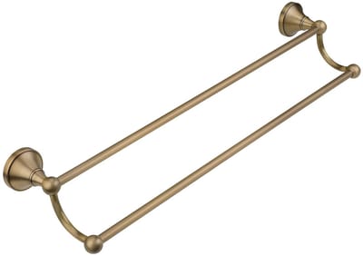 Handdoekenrek Badkamer Dubbele, Geborsteld Messing Handdoekhouder 60cm, Roest- En Krasbestendige handdoekenre Voor Wandmontage Zonder Boren, Voor Badkamer & Keuken