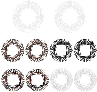 Dailygoods- Haarband 10 Stuks - Flexibele Plastic Zigzag - Antislip - Duurzaam - Trendy Retro - Diameter 11 cm - Haarklem
