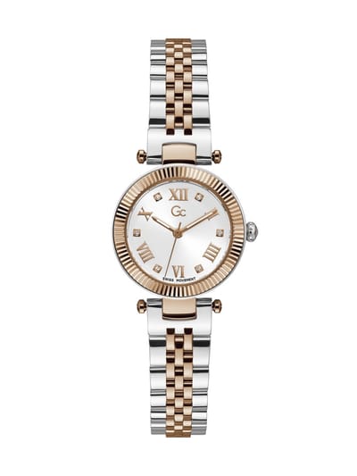 Gc Gc Flair Quartz Analoog Horloge Twee Toon Kast: 100% Roestvrij Staal | Armband: 100% Roestvrij Staal 28 mm Z02001L1MF