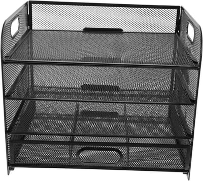 Opbergrek Lades - Bureau Organizer - Papieren Sorteren - Vier Lagen - 33 cm Breed - Zwart