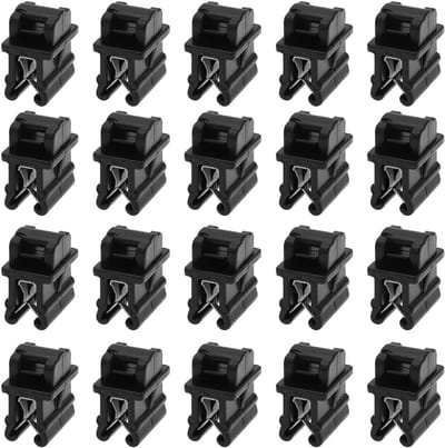 20 Kabelbinders Clips + Basisclips voor Kabelbeheer - Zwart Plastic en Metaal voor Leidingen, Daken en Bedrading (1-3mm Plaatstaal)