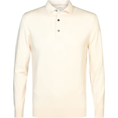 Profuomo Longsleeve Poloshirt Luxury Basic Off White - Maat XXL - Heren - Pullover
