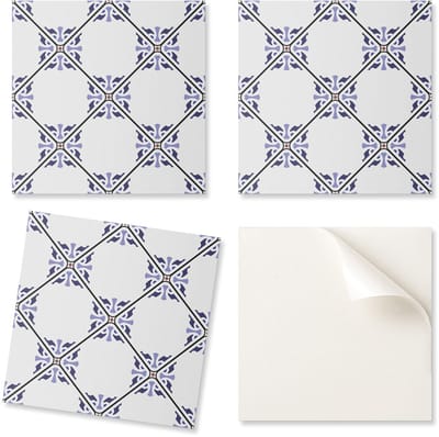 Set van kant-en-klare vinyltegels met bloemenpatroon, 20x20x20 cm
