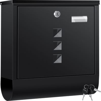 KESSER® Brievenbus RVS Wandbrievenbus met Krantenvak & Slot inclsuief Montagemateriaal