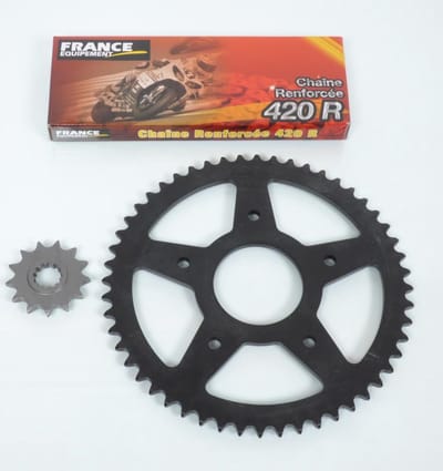 kettingset france uitrusting voor motor peugeot 50 xr7 2008 tot 2012 13x52 niet 420 Ø62mm nieuw