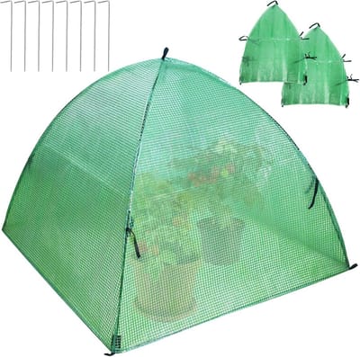 Set van 2 insectennetten voor planten, 56x56 cm, Beschermhoes voor Zaailingen en Kruiden