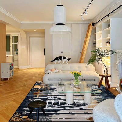 Modern Senior Groot Formaat Tapijt Woonkamer Antislip Gemakkelijk Schoon te Maken Gamerkamer Decoratie Kleed Zacht Banktafelmat Wasbaar Opvouwbaar 60*90cm
