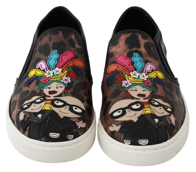 Dolce & Gabbana Dames Leren Luipaard #dgfamily Loafers Schoenen