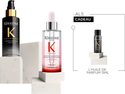Kérastase Chronologiste & Genesis Serum Duo - Versterkt & Vermindert Haaruitval + Cadeau - Overnight Youth Serum 90ml & Genesis Sérum Anti-Chute Fortifiant 90ml + Chronologiste L'Huile de Parfum 15ml Cadeau