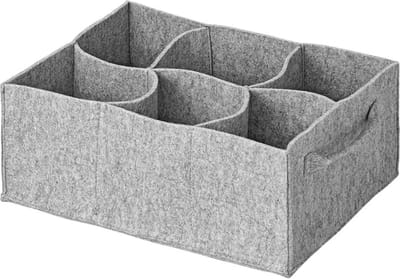 ProPlus Bekerhouder vilt - Grijs - Voor 6 mokken of glazen - Met handvatten - 29 x 20,5 x 11,5 cm